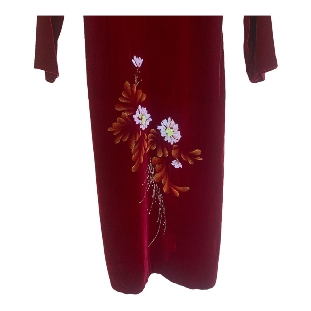 1990’s Velveteen cheongsam cocktail over dress - Picture 9 of 16